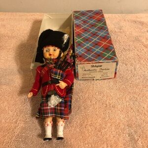 Vintage 1960’s Pedigree Authentic Tartan Highlander Royal Stewart 7” Doll in Box